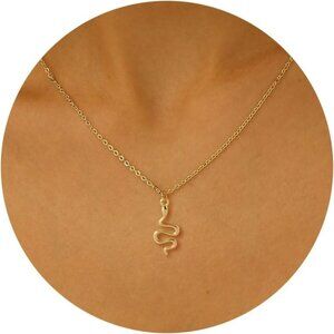 ⚡Golden Necklace Dragon Dragonfly Turtle Snake Pendant Simple Cute Trendy Plated